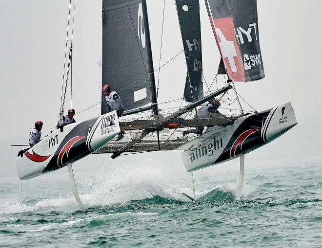 Act 2, Qingdao 2016 - Day 4 - Alinghi will take their place on the start-line in Muscat on 8 March, alongside a line-up of international world-class teams, as the 2017 Extreme Sailing Series gets underway. &copy; Aitor Alcalde Colomer